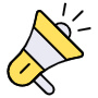 Yellow Megaphone Announce Or Marketing free icon for commercial use