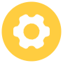 Yellow Settings Gear Round Circle free icon for commercial use
