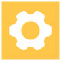 Yellow Settings Gear Square free icon for commercial use