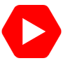 Youtube Hexagon Red Logo free icon for commercial use