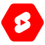 Youtube Shorts Red Hexagon Logo icon