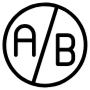 Ab Testing Circle Round Black Outline free icon for commercial use