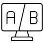 Ab Testing Computer Screen Black Outline free icon for commercial use
