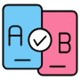 Ab Testing Smartphone App free icon for commercial use