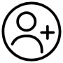 Add Create User Account Black Outline Circle free icon for commercial use