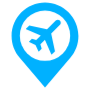 Airport Location Blue Placeholder icon