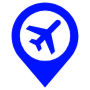 Airport Location Blue Placeholder icon