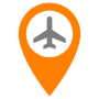 Airport Location Pin Orange free icon for commercial use