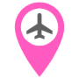 Airport Location Pin Pink free icon for commercial use