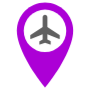 Airport Location Pin Purple icon