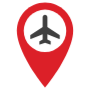Airport Location Pin Red icon