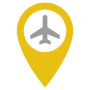 Airport Location Pin Yellow free icon for commercial use