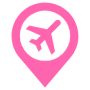 Airport Location Pink Placeholder free icon for commercial use