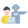 Artificial Intelligence Job Loss Man free icon for commercial use