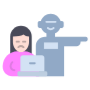 Artificial Intelligence Job Loss Woman free icon for commercial use