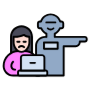Artificial Intelligence Jobless Woman free icon for commercial use
