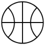 Basketball Ball Black Outline icon