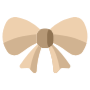 Beige Ribbon Gift Bow free icon for commercial use