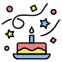 Birthday Party Cake Confetti icon