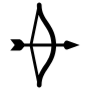 Black Arrow And Bow Silhouette free icon for commercial use