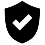 Black Shield Tick Check Mark free icon for commercial use
