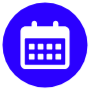 Blue Calendar Round Circle free icon for commercial use