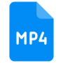 Blue Mp4 File Format Extension free icon for commercial use