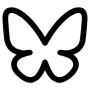 Bluesky Black Outline Logo icon