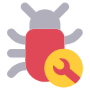 Bug Fixes Red Wrench free icon for commercial use