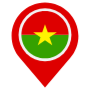 Burkina Faso Location Flag Pin free icon for commercial use