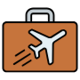 Business Trip Briefcase And Plane free icon for commercial use