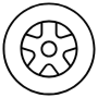 Car Tire Black Outline free icon for commercial use