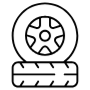 Car Tires And Rim Black Outline icon