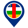 Central African Republic Location Flag Pin free icon for commercial use