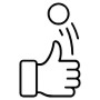 Coin Toss Hand Black Outline icon