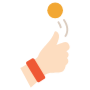Coin Toss Hand Throwing Soccer icon