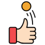 Coin Toss Red Hand icon