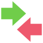 Compare Two Arrows Red Green free icon for commercial use