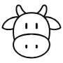 Cow Animal Head Black Outline icon