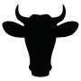 Cow Head Silhouette Black icon