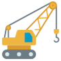 Crane Heavy Construction Vehicle Yellow free icon for commercial use