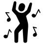 Dance Party Black free icon for commercial use