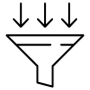 Data Funnel Arrow Flow Black Outline free icon for commercial use