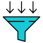 Data Funnel Arrow Marketing Flow free icon for commercial use