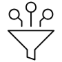 Data Funnel Digital Black Outline free icon for commercial use