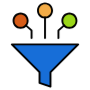 Data Funnel Digital Process free icon for commercial use