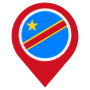Democratic Republic Of Congo Location Flag Pin free icon for commercial use