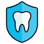 Dental Care Tooth Blue Shield free icon for commercial use