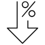 Down Arrow Percent Interest Rate icon
