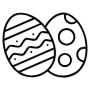 Easter Eggs Decorated Black Outline free icon for commercial use